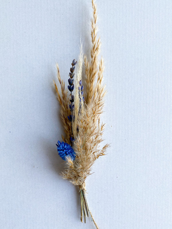 MINI Trockenblumen Sträuße / blue & nature / 3 Stück